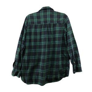 Madewell Classic Ex Boyfriend Shirt Dark Plaid Green Size Medium M Button Up